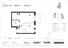 2 pokoje, mieszkanie 43,47 m², piętro 4, oferta nr K349, Osiedle Witaj etap III, Poznań, Naramowice, ul. Bielicowa