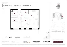 3 pokoje, mieszkanie 52,78 m², piętro 1, oferta nr E273, Osiedle Witaj etap III, Poznań, Naramowice, ul. Bielicowa