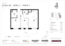 3 pokoje, mieszkanie 53,93 m², piętro 2, oferta nr E282, Osiedle Witaj etap III, Poznań, Naramowice, ul. Bielicowa