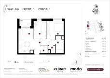 3 pokoje, mieszkanie 51,59 m², piętro 1, oferta nr K328, Osiedle Witaj etap III, Poznań, Naramowice, ul. Bielicowa