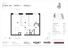 3 pokoje, mieszkanie 57,30 m², piętro 3, oferta nr K346, Osiedle Witaj etap III, Poznań, Naramowice, ul. Bielicowa