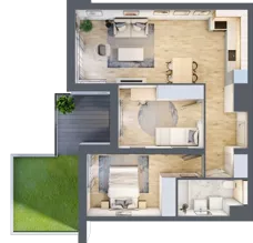 3 pokoje, mieszkanie 57,15 m², parter, oferta nr A2.08, Widok Warta etap II, Poznań, Starołęka-Minikowo-Marlewo, Starołęka, ul. Starołęcka 36/40