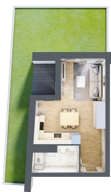 1 pokój, mieszkanie 29,10 m², parter, oferta nr A2.11, Widok Warta etap II, Poznań, Starołęka-Minikowo-Marlewo, Starołęka, ul. Starołęcka 36/40