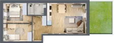 3 pokoje, mieszkanie 54,88 m², parter, oferta nr A1/0/1, Osiedle Tilia, Wrocław, Lipa Piotrowska, Psie Pole, ul. Melisowa