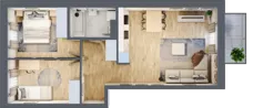 3 pokoje, mieszkanie 54,97 m², piętro 2, oferta nr A2/2/7, Osiedle Tilia, Wrocław, Lipa Piotrowska, Psie Pole, ul. Melisowa