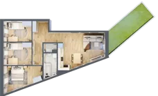 4 pokoje, mieszkanie 68,96 m², parter, oferta nr C2/0/4, Osiedle Tilia, Wrocław, Lipa Piotrowska, Psie Pole, ul. Melisowa