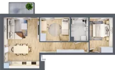 3 pokoje, mieszkanie 55,06 m², piętro 1, oferta nr D1/1/8, Osiedle Tilia, Wrocław, Lipa Piotrowska, Psie Pole, ul. Melisowa