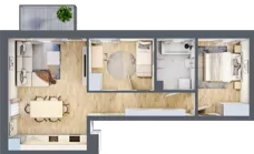 3 pokoje, mieszkanie 54,95 m², piętro 2, oferta nr D1/2/12, Osiedle Tilia, Wrocław, Lipa Piotrowska, Psie Pole, ul. Melisowa