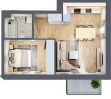 2 pokoje, mieszkanie 42,19 m², piętro 1, oferta nr D2/1/8, Osiedle Tilia, Wrocław, Lipa Piotrowska, Psie Pole, ul. Melisowa