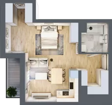 1 pokój, mieszkanie 41,27 m², piętro 3, oferta nr A1.3.1, Emilii Plater 7, Szczecin, Śródmieście, Skolwin, ul. Miedziana 4