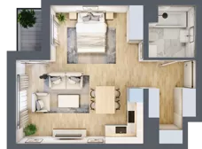1 pokój, apartament 40,38 m², parter, oferta nr A1.0.10, Emilii Plater 7, Szczecin, Śródmieście, Skolwin, ul. Miedziana 4