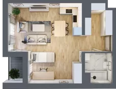 1 pokój, mieszkanie 40,86 m², parter, oferta nr A2.0.2, Emilii Plater 7, Szczecin, Śródmieście, Skolwin, ul. Miedziana 4