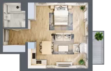 1 pokój, apartament 42,21 m², piętro 4, oferta nr A2.4.12, Emilii Plater 7, Szczecin, Śródmieście, Skolwin, ul. Miedziana 4