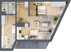 3 pokoje, apartament 58,54 m², piętro 3, oferta nr B1.3.7, Emilii Plater 7, Szczecin, Śródmieście, Skolwin, ul. Miedziana 4