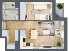 2 pokoje, mieszkanie 40,01 m², parter, oferta nr B1.0.7, Emilii Plater 7, Szczecin, Śródmieście, Skolwin, ul. Miedziana 4