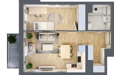 2 pokoje, mieszkanie 43,64 m², piętro 3, oferta nr B1.3.10, Emilii Plater 7, Szczecin, Śródmieście, Skolwin, ul. Miedziana 4