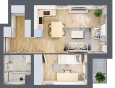 2 pokoje, apartament 39,92 m², parter, oferta nr B2.0.3, Emilii Plater 7, Szczecin, Śródmieście, Skolwin, ul. Miedziana 4