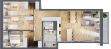 4 pokoje, mieszkanie 85,11 m², piętro 3, oferta nr B.03.01.09, WUWA Vita, Wrocław, Żerniki, Fabryczna, ul. Tadeusza Brzozy