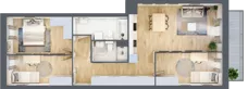 4 pokoje, mieszkanie 74,68 m², piętro 4, oferta nr B.04.02.01, WUWA Vita, Wrocław, Żerniki, Fabryczna, ul. Tadeusza Brzozy