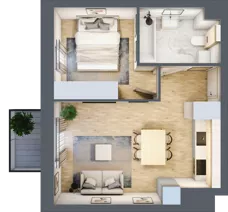 2 pokoje, mieszkanie 40,37 m², piętro 5, oferta nr B.05.01.02, WUWA Vita, Wrocław, Żerniki, Fabryczna, ul. Tadeusza Brzozy