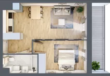 2 pokoje, mieszkanie 38,59 m², piętro 7, oferta nr B.07.01.06, WUWA Vita, Wrocław, Żerniki, Fabryczna, ul. Tadeusza Brzozy