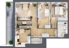 3 pokoje, mieszkanie 62,96 m², piętro 1, oferta nr A/01/013, Unii Lubelskiej Vita, Poznań, Nowe Miasto, Starołęka, ul. Unii Lubelskiej 10