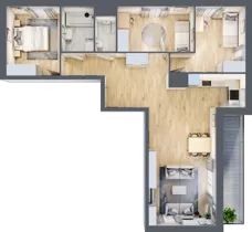 4 pokoje, mieszkanie 81,45 m², piętro 1, oferta nr A/01/005, Unii Lubelskiej Vita, Poznań, Nowe Miasto, Starołęka, ul. Unii Lubelskiej 10