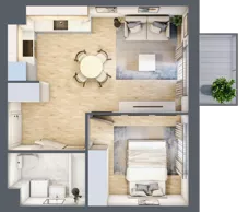 2 pokoje, mieszkanie 36,28 m², piętro 4, oferta nr G/109, City Vibe etap V, Kraków, Podgórze, Płaszów, ul. Myśliwska 68
