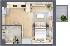 1 pokój, mieszkanie 33,84 m², piętro 7, oferta nr F.188, Centralna Vita etap II, Kraków, Czyżyny, Łęg, ul. Romana Ciesielskiego