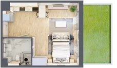 1 pokój, mieszkanie 33,79 m², parter, oferta nr F.140, Centralna Vita etap II, Kraków, Czyżyny, Łęg, ul. Romana Ciesielskiego