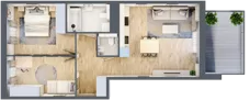 3 pokoje, mieszkanie 57,46 m², piętro 1, oferta nr F.091, Centralna Vita etap II, Kraków, Czyżyny, Łęg, ul. Romana Ciesielskiego