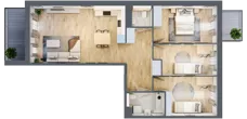 4 pokoje, mieszkanie 76,54 m², piętro 7, oferta nr F.189, Centralna Vita etap II, Kraków, Czyżyny, Łęg, ul. Romana Ciesielskiego