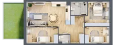 4 pokoje, mieszkanie 68,21 m², parter, oferta nr C1/D/01, Orawska Vita II, Wrocław, Ołtaszyn, Krzyki, ul. Orawska 73