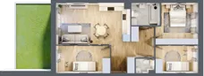 4 pokoje, mieszkanie 68,17 m², parter, oferta nr C2/F/01, Orawska Vita II, Wrocław, Ołtaszyn, Krzyki, ul. Orawska 73