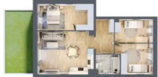 4 pokoje, mieszkanie 73,09 m², parter, oferta nr D1/D/02, Orawska Vita II, Wrocław, Ołtaszyn, Krzyki, ul. Orawska 73