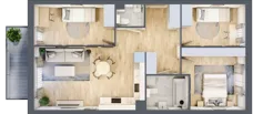 4 pokoje, mieszkanie 68,18 m², piętro 2, oferta nr D2/E/08, Orawska Vita II, Wrocław, Ołtaszyn, Krzyki, ul. Orawska 73