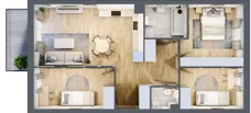4 pokoje, mieszkanie 68,31 m², piętro 1, oferta nr D2/F/07, Orawska Vita II, Wrocław, Ołtaszyn, Krzyki, ul. Orawska 73
