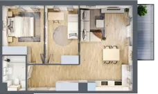 3 pokoje, mieszkanie 58,80 m², piętro 1, oferta nr B1.01.12, Południe Vita etap III, Gdańsk, Orunia Górna-Gdańsk Południe, ul. Kazimierza Wielkiego 