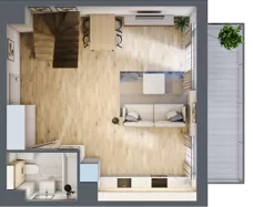3 pokoje, mieszkanie 69,79 m², piętro 3, oferta nr E1.03.35, Południe Vita etap III, Gdańsk, Orunia Górna-Gdańsk Południe, ul. Kazimierza Wielkiego 