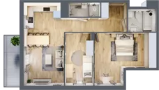 3 pokoje, mieszkanie 68,45 m², piętro 1, oferta nr 011/9, Aleje Praskie IX, Warszawa, Praga Południe, Kamionek, ul. Podskarbińska