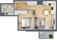 2 pokoje, mieszkanie 43,11 m², piętro 1, oferta nr 012/9, Aleje Praskie IX, Warszawa, Praga Południe, Kamionek, ul. Podskarbińska