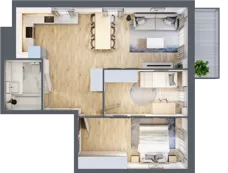 3 pokoje, mieszkanie 58,55 m², piętro 3, oferta nr 079/9, Aleje Praskie IX, Warszawa, Praga Południe, Kamionek, ul. Podskarbińska