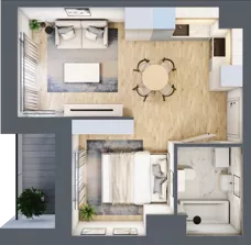1 pokój, mieszkanie 32,92 m², piętro 2, oferta nr A1/02/32, WUWA Vita II, Wrocław, Żerniki, Fabryczna, ul. T. Brzozy