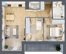 3 pokoje, mieszkanie 61,93 m², piętro 2, oferta nr A1/02/36, WUWA Vita II, Wrocław, Żerniki, Fabryczna, ul. T. Brzozy