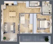 3 pokoje, mieszkanie 61,84 m², piętro 1, oferta nr A1/01/22, WUWA Vita II, Wrocław, Żerniki, Fabryczna, ul. T. Brzozy