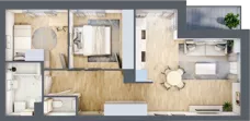 3 pokoje, mieszkanie 59,41 m², piętro 1, oferta nr A2/01/05, WUWA Vita II, Wrocław, Żerniki, Fabryczna, ul. T. Brzozy