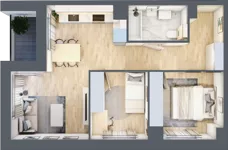 3 pokoje, mieszkanie 49,86 m², piętro 2, oferta nr B1/02/14, WUWA Vita II, Wrocław, Żerniki, Fabryczna, ul. T. Brzozy