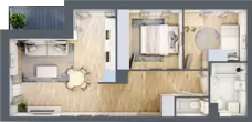 3 pokoje, mieszkanie 59,39 m², piętro 1, oferta nr B3/01/12, WUWA Vita II, Wrocław, Żerniki, Fabryczna, ul. T. Brzozy