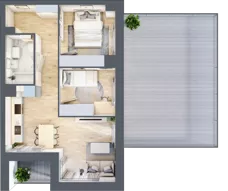3 pokoje, mieszkanie 49,45 m², piętro 1, oferta nr B3/01/07, WUWA Vita II, Wrocław, Żerniki, Fabryczna, ul. T. Brzozy