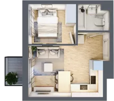 2 pokoje, mieszkanie 28,43 m², piętro 4, oferta nr H.103, City Vibe etap VI, Kraków, Podgórze, Płaszów, ul. Myśliwska